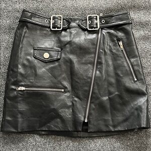 Forever 21 Goth Black Mini Skirt with Zipper Details